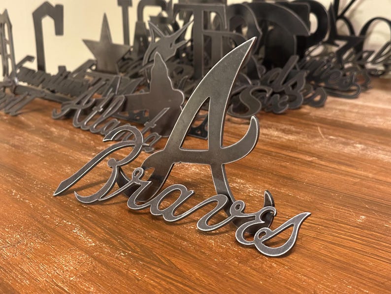BRAVES Metal Decor | Handmade Steel Ornament - Etsy