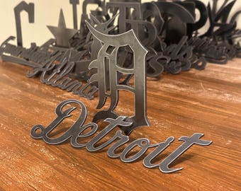 DETROIT Metal Decor | Handmade Steel Ornament