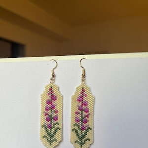 Fireweed Brickstitch Earring Pattern