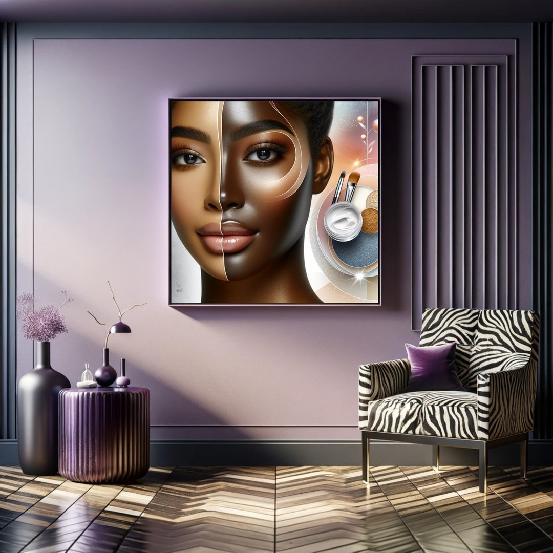 WOMEN CANVAS PRINT Face Cream Wall Art, Canvas Art for Home Decor
