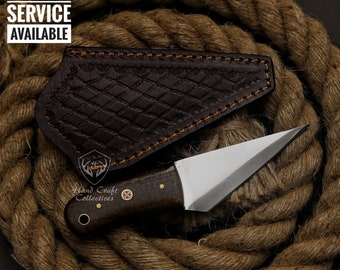 Handgefertigtes D2 Stahl Kiridashi Allzweckmesser, Stahlhalsmesser, Kiridashimesser mit Scheide, Campingmesser, Taschenmesser, Alltagsmesser