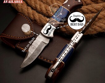 POCKET KNIFE Handmade Damascus Steel Folding Knife Best Christmas Gift Anniversary Gift for Husband Groomsmen Gift Birthday Gift for Father