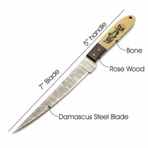 Fillet Knife Handmade Damascus Steel Fishing Knife Best Gift For Fishing Lover Personalized Knife Anniversary Gift For Husband Sharp Knife image 2