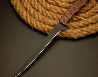 Handmade Carbon Steel Fillet/Fishing Knife with Leather Cover Personalized Gift for Husband Birthday Gift for Father Sharp Blade Knife