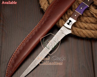 Handgefertigtes Damaststahl Filetmesser Bestes Weihnachtsgeschenk für Ihn Jubiläumsgeschenk für Mann Geburtstagsgeschenk für Papa Flexible Klinge Messer