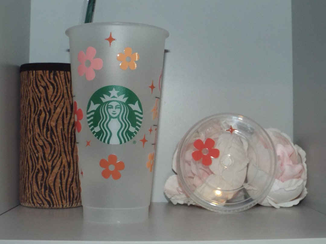 Starbucks Plastic Cup With Custom Design and Straw Etsy