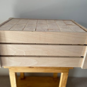 Home Made Giant Wooden Tumbling Blocks Garden Game Set with carry crate - Handcrafted Outdoor Fun