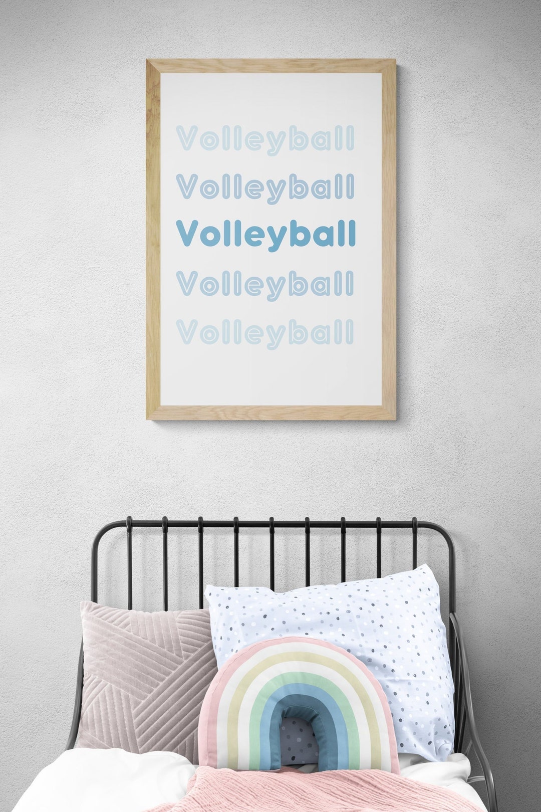 Volleyball Decor for Girls Room Girls Room Wall Art Blue Etsy