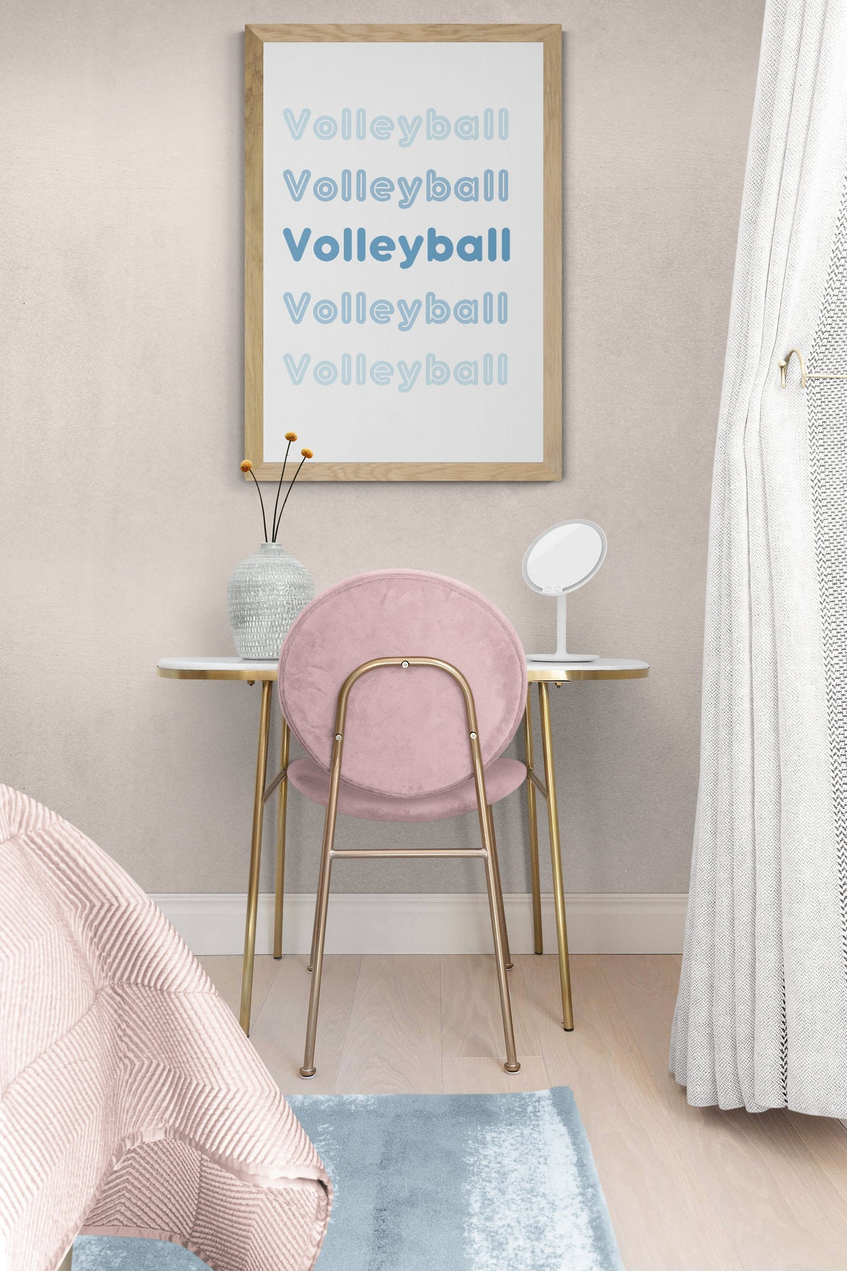 Volleyball Decor for Girls Room Girls Room Wall Art Blue - Etsy