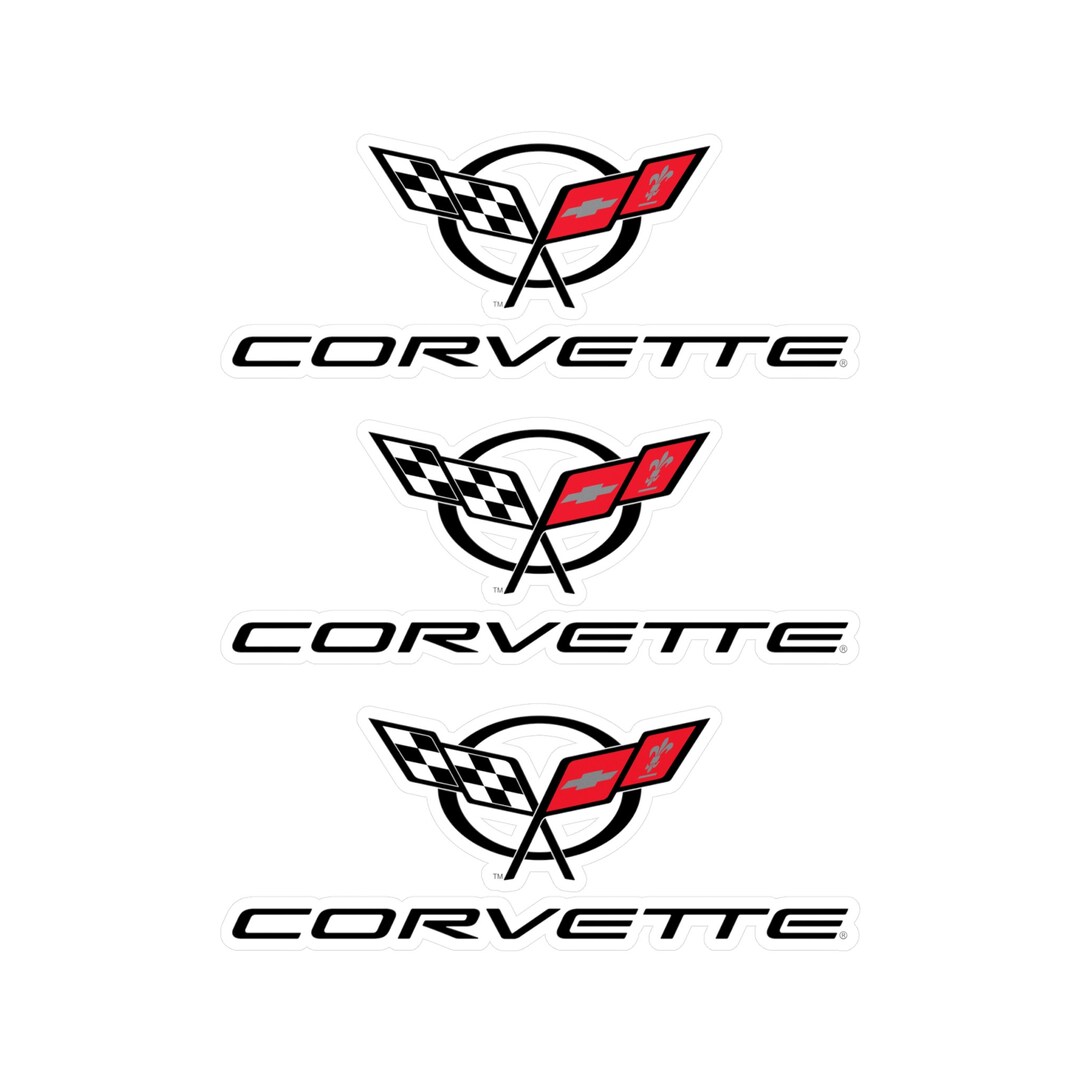 Set of 2 Corvette Kisscut Vinyl Decals 4 Sizes Etsy