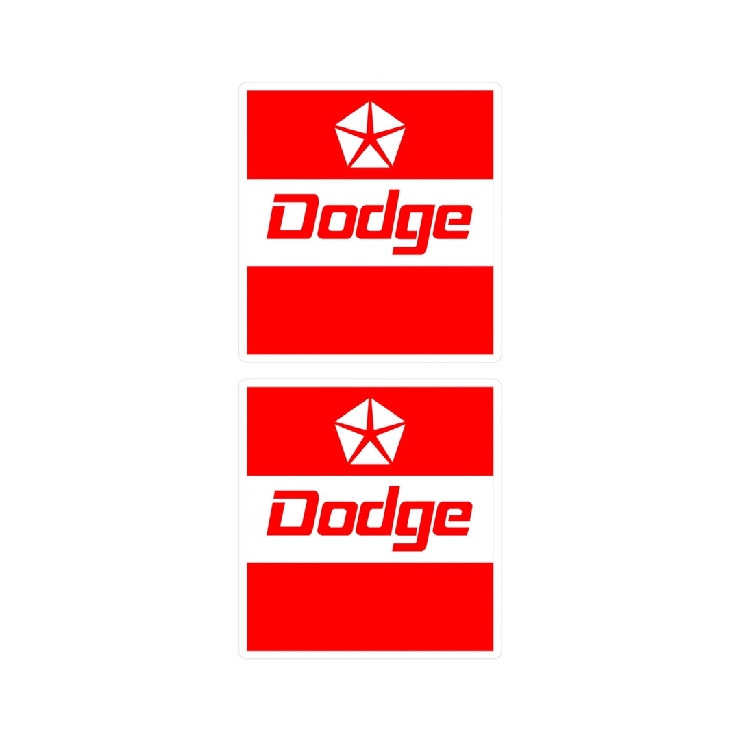 Set of 2 Dodge Retro Red and White Logo Kiss-cut Vinyl Decals - Etsy