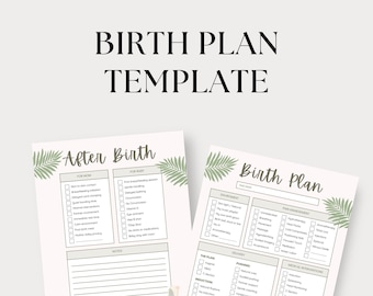 Birth Plan Template Editable Birth Plan Birth Plan - Etsy