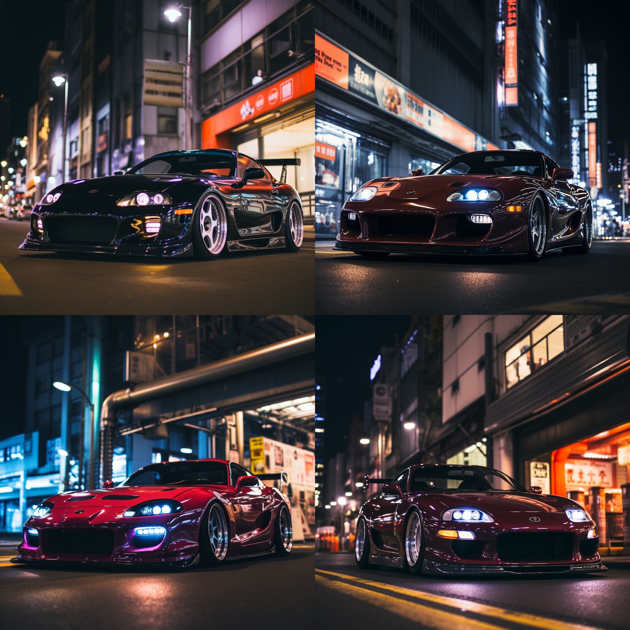 Toyota Mk. IV Supra in Nighttime Japan 4er-Pack Digital Wallpaper Set