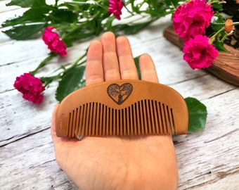 Peach Wood Birthing Comb: Tree of Life Acupressure Labor Aid