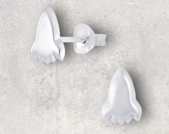Sterling Silver Rocket Earrings: Space Jewelry, Engraved Gift Box