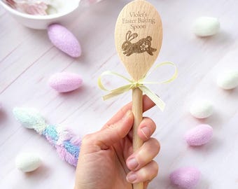 Personalised Easter Bunny Wooden Spoon: Laser Engraved Keepsake