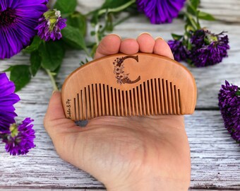 Personalised Birthing Comb: Peach Wood Acupressure Labor Aid