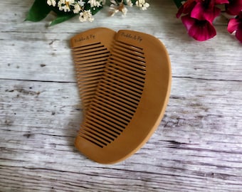 Peach Wood Birthing Comb Set: Acupressure Labor Aid