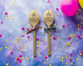 Cake smash personalised wooden spoon, first birthday keepsake