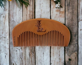 Personalized Peach Wood Birthing Comb: Acupressure Labor Aid