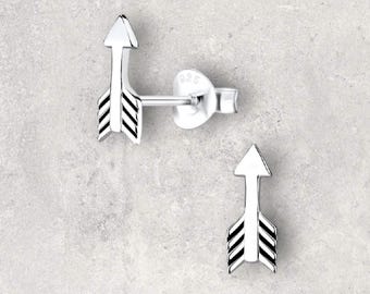 Personalised Box, 925 Sterling Boho Arrow Stud Earrings, Engraved Gift Box, Birthday Present, Mother's Day, Good Luck, Travelling Keepsake