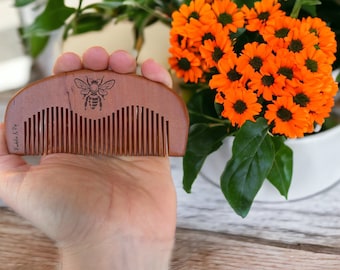 Bee Birthing Comb: Peach Wood Acupressure Labor Pain Relief