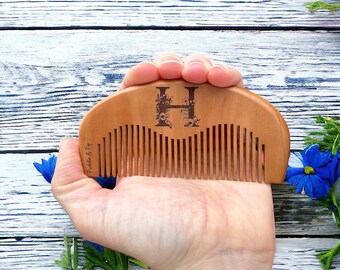 Personalized Peach Wood Birthing Comb: Acupressure Labor Aid