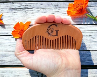 Personalized Birthing Comb: Peach Wood Acupressure Labor Aid