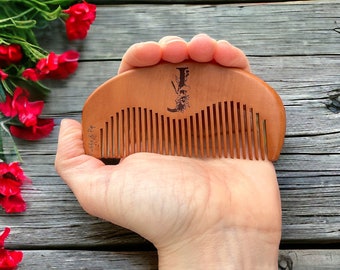 Personalised Peach Wood Birthing Comb: Acupressure Labor Aid