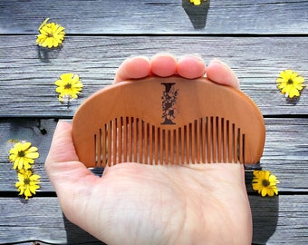 Personalised Peach Wood Birthing Comb: Acupressure Labor Aid