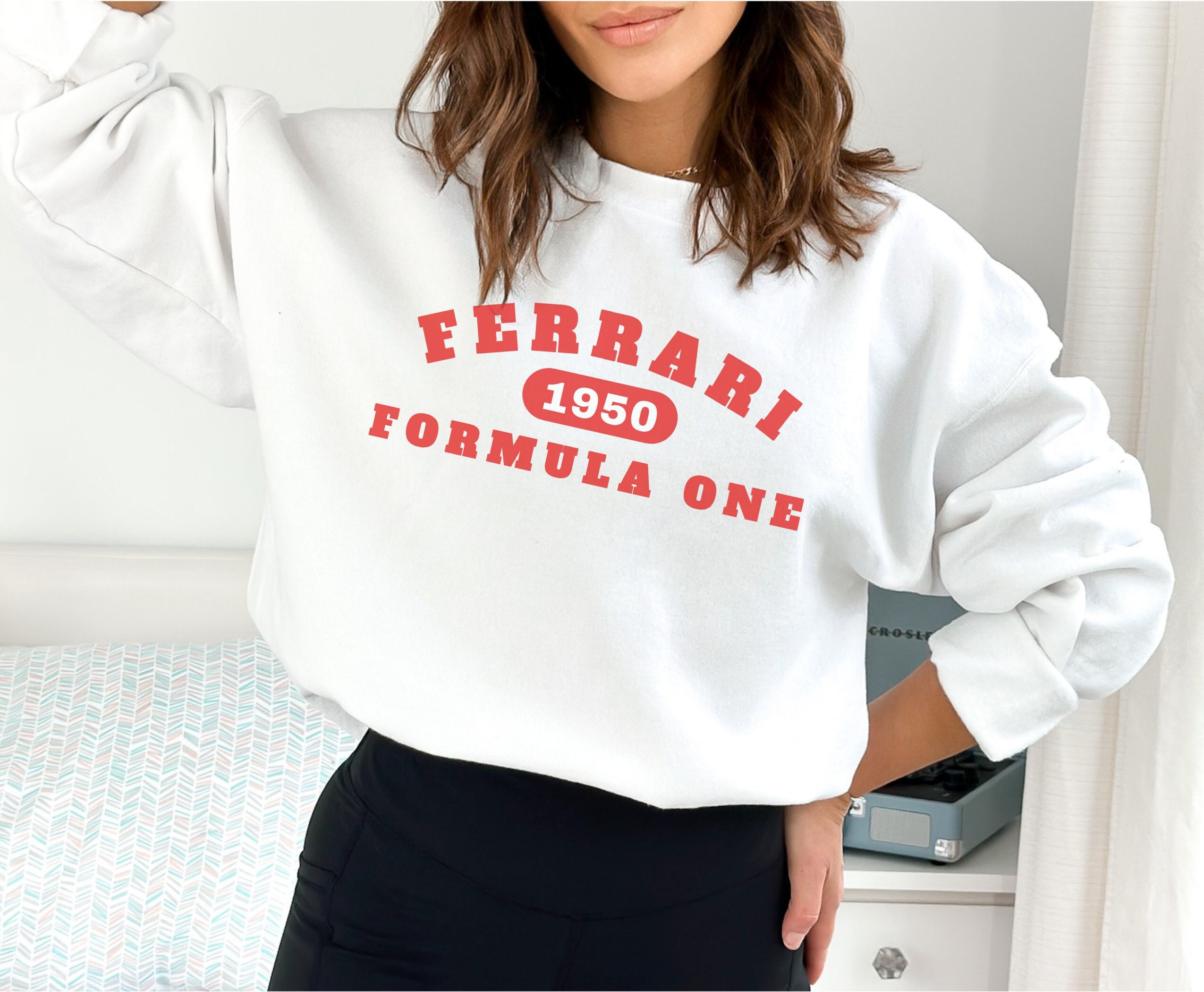 Ferrari Unisex Crewneck Sweatshirt, Formula One Merch, F1 Apparel Etsy