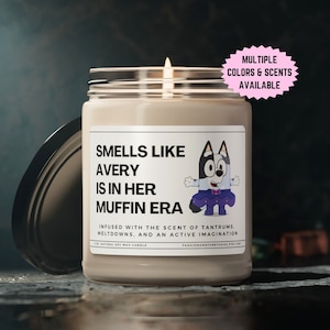 Personalized Bluey Inspired Muffin Heeler In My Muffin Era Candle, Smells Like Custom Candle, Funny Gift For Mom, Bluey Decor, Mom Gift