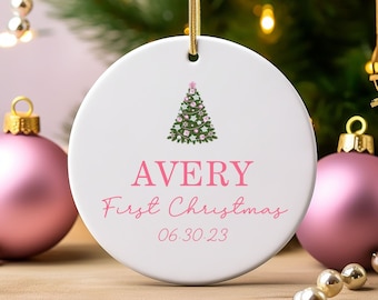 Classic Baby First Christmas Ornament, Personalized Baby Christmas Ornament, Christmas Tree Ornament,Baby Gift, Christmas Stocking Stuffer