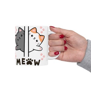 Cute Cat-Themed Ceramic Mug, Perfect for Cat Lovers, Pet Owners, Gifts for Her, Coffee or Tea Mug, Animal Lover Present