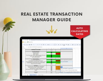 Auto Calculating Transaction Coordinator Checklist - Seller and Buyer Transaction Checklists, Real Estate Transaction Guides, Google Sheets