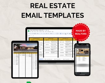 E-postmallar för fastigheter – Kundkommunikation med fastighetsmäklare (Google Sheets, digital nedladdning)