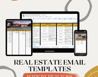 E-postmallar för fastigheter – Kundkommunikation med mäklare (Google Sheets, digital nedladdning)