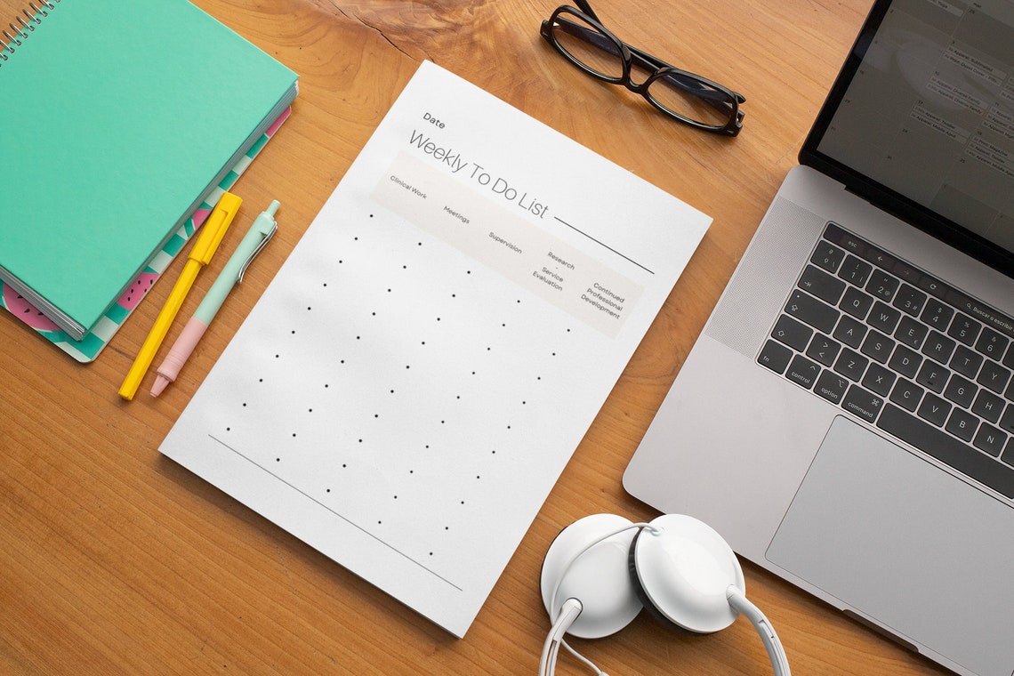 Planner Weekly to Do List PDF Template- Psychologist - Therapist ...