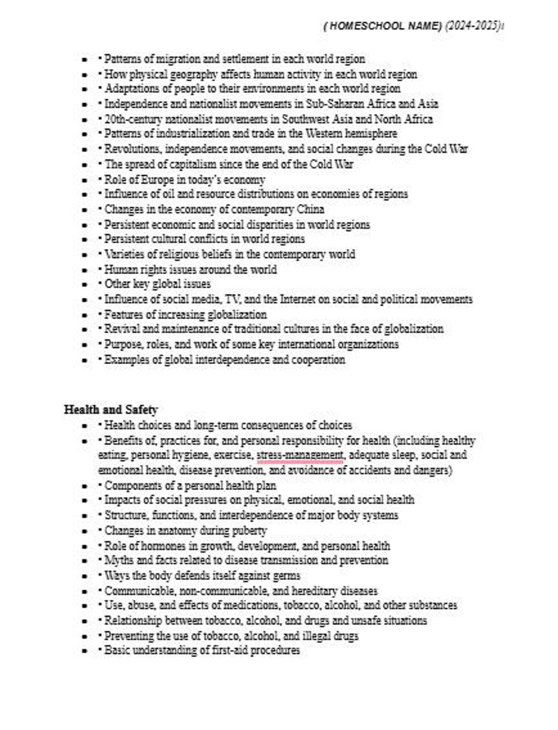 Ihip Examples Printable and Customizable Individualized Homeschooling Instruction ...