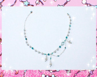 Sea Blue Asymetric Acier Inoxydable Stainless Steal with Beads !