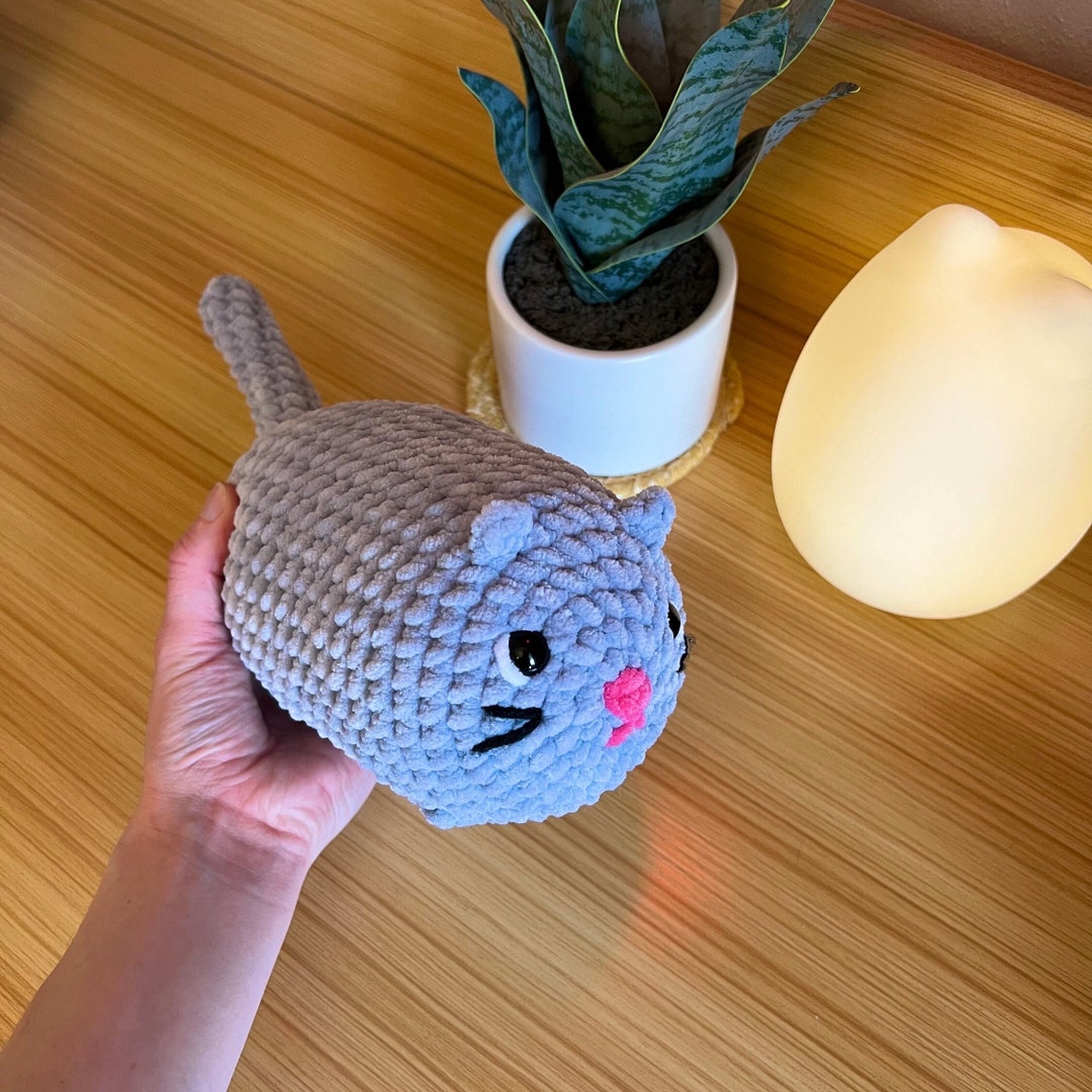 Grey Loaf Cat Crochet Plushie Etsy