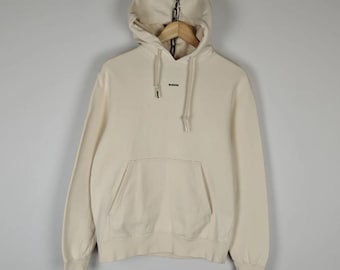 Sandro Paris Hoodie Beige Tröja Mitten Logotyp Storlek M