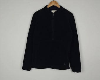 Folk Fleecejacka Halv Dragkedja Pullover Sherpa Blå storlek 2 (S)
