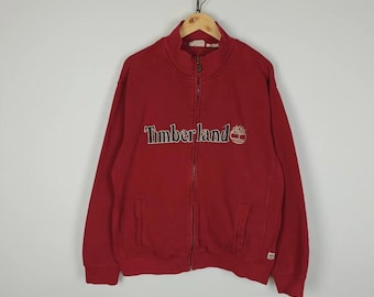 Timberland Vinatge Zip Jacket Center Logo Röd storlek L