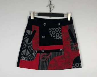 Desigual damkjol med geometrisk mönster, storlek 36