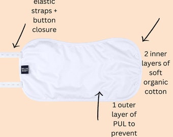 Castor Oil Pack Wrap (White) Organic Cotton, Reusable, Mess-Free, For Liver