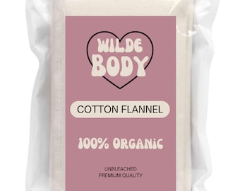 Organic Cotton Flannel 2 pack - Unbleached for use with Castor Oil Packs