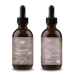 Olio di ricino alla lavanda / spremuto a freddo senza esano / olistico, per sopracciglia e ciglia + pelle secca, crescita dei capelli