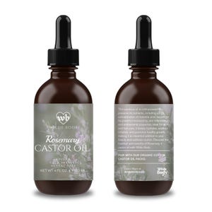 Olio di ricino al rosmarino / spremuto a freddo senza esano / olistico, per sopracciglia e ciglia + pelle secca, crescita dei capelli