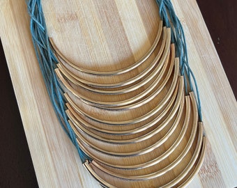 Vintage Tiered Bib / Breastplate Style Necklace - Bohemian Glamour!